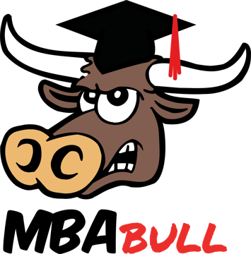 MBA Bull logo: a cartoon bull in a graduation cap